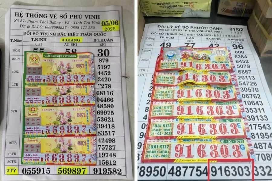 Mẫu vé trúng thưởng xổ số chuẩn, hợp lệ